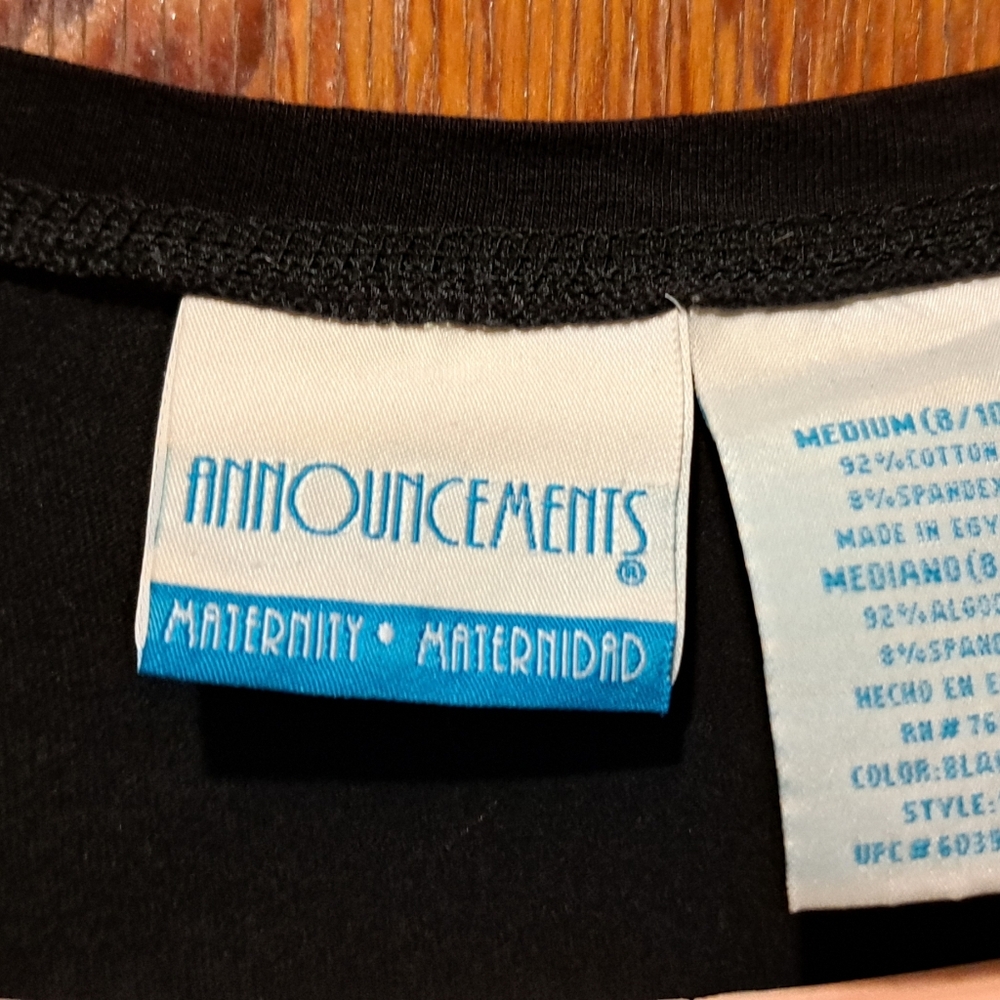Women's Announcements Mayernity Black Long Sleeve Top - Picture 2 of 4